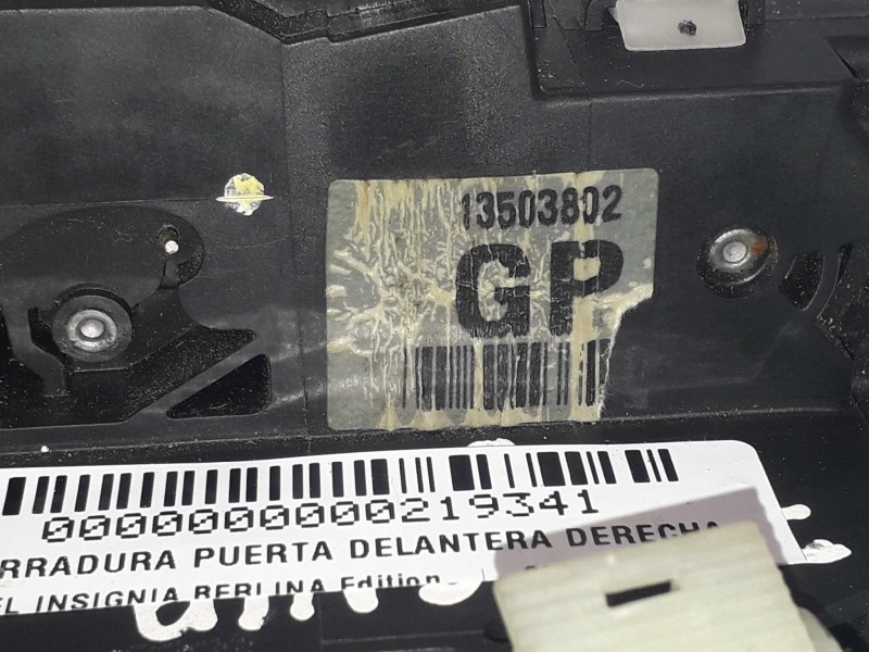 Recambio de cerradura puerta delantera derecha para opel insignia berlina edition referencia OEM IAM 3023880 10C251 4+2 PINES