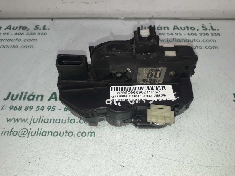 Recambio de cerradura puerta trasera derecha para opel insignia berlina edition referencia OEM IAM 3023880 10D211 4+2 PINES