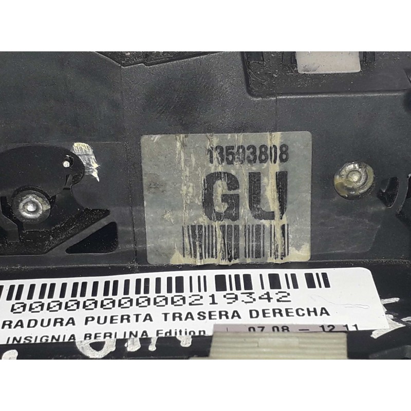 Recambio de cerradura puerta trasera derecha para opel insignia berlina edition referencia OEM IAM 3023880 10D211 4+2 PINES