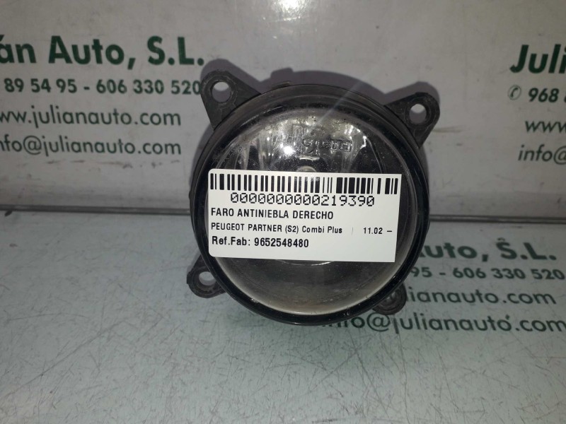 Recambio de faro antiniebla derecho para peugeot partner (s2) combi plus referencia OEM IAM 9652548480 89204702 