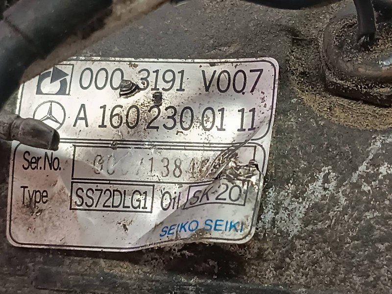 Recambio de compresor aire acondicionado para smart coupe smart scape referencia OEM IAM A1602300111 SS72DLG1 SEIKO