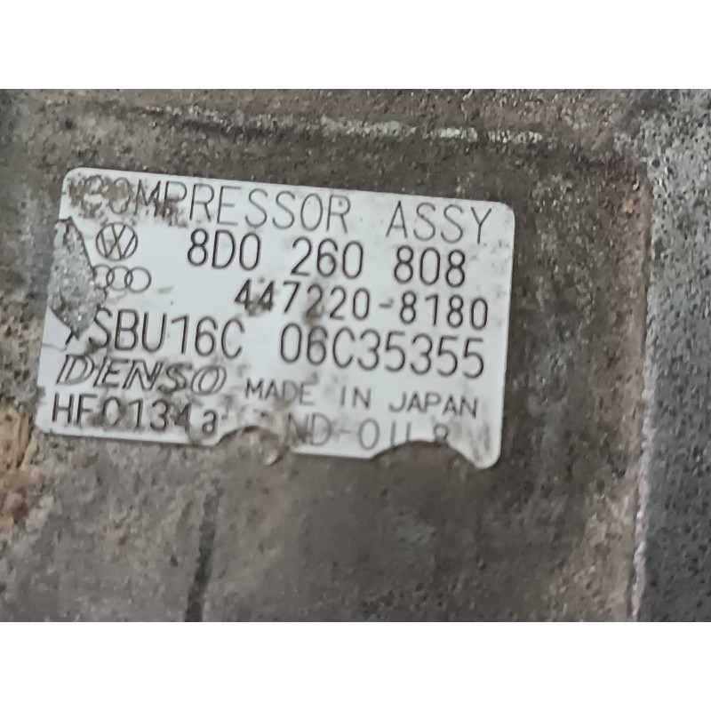 Recambio de compresor aire acondicionado para volkswagen passat berlina (3b2) comfortline referencia OEM IAM 8D0260808 7SBU16C D