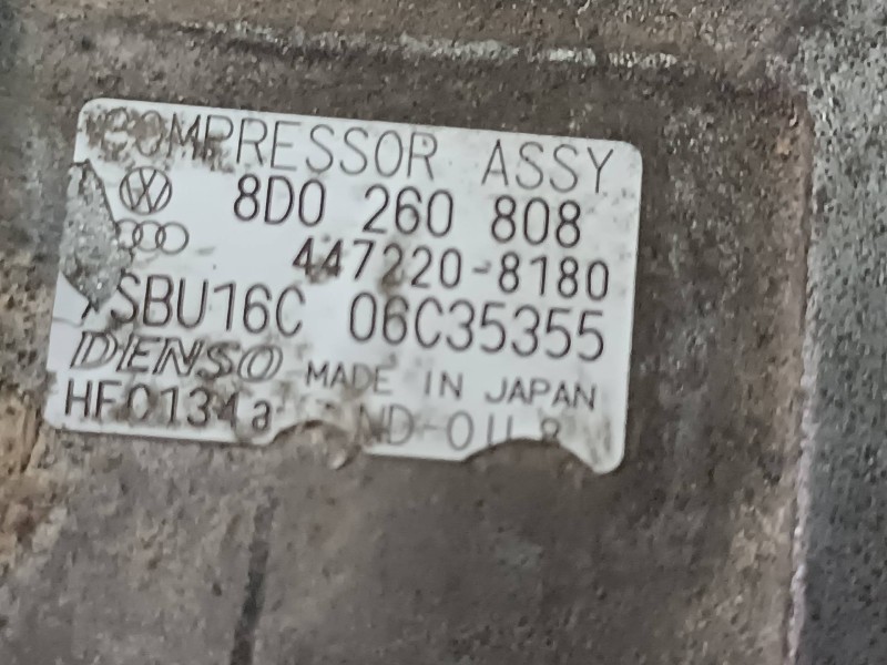 Recambio de compresor aire acondicionado para volkswagen passat berlina (3b2) comfortline referencia OEM IAM 8D0260808 7SBU16C D