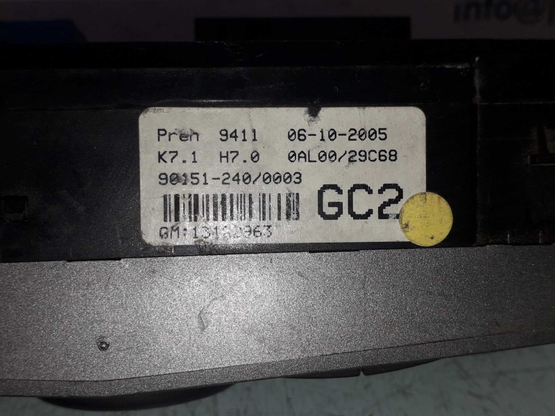 Recambio de mando climatizador para opel astra h berlina enjoy referencia OEM IAM 13122963 90151240 