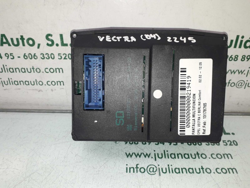 Recambio de pantalla multifuncion para opel vectra c berlina comfort referencia OEM IAM 13178765 5WK70094 