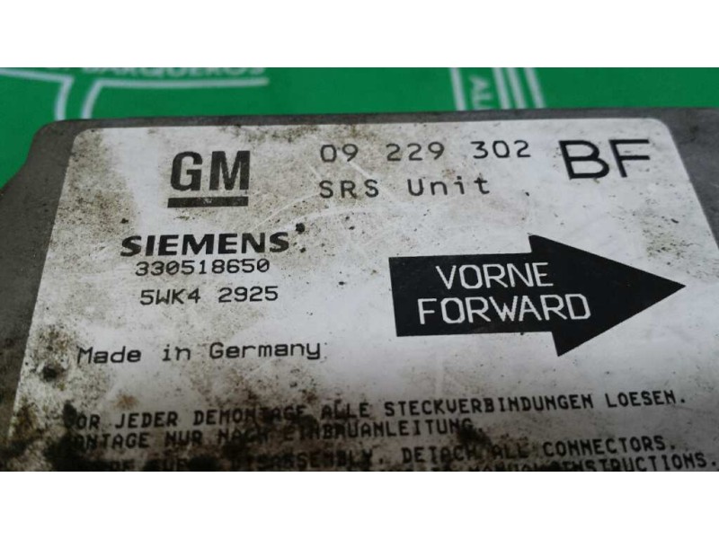 Recambio de centralita airbag para opel astra g berlina club referencia OEM IAM 09229302BF 330518650 5WK42925
