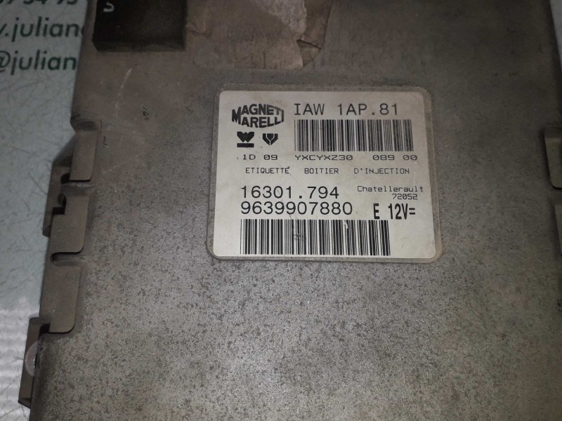 Recambio de centralita motor uce para peugeot 206 berlina xr referencia OEM IAM 9639907880 16301794 MAGNETI MARELLI