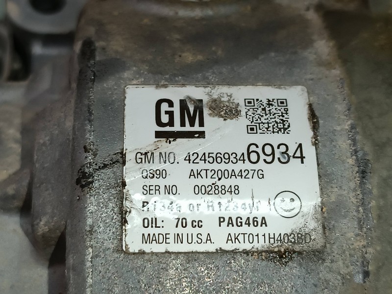 Recambio de compresor aire acondicionado para opel mokka excellence referencia OEM IAM 424569346934 PAG46A GM