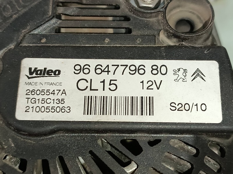 Recambio de alternador para peugeot 308 sport referencia OEM IAM 9664779680 VALEO 