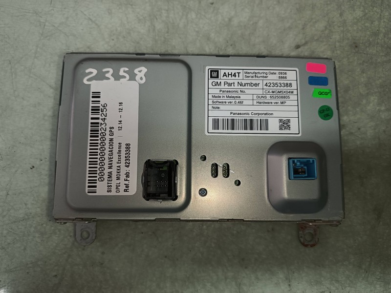 Recambio de sistema navegacion gps para opel mokka excellence referencia OEM IAM 42353388 CXMGM5X04M PANASONIC
