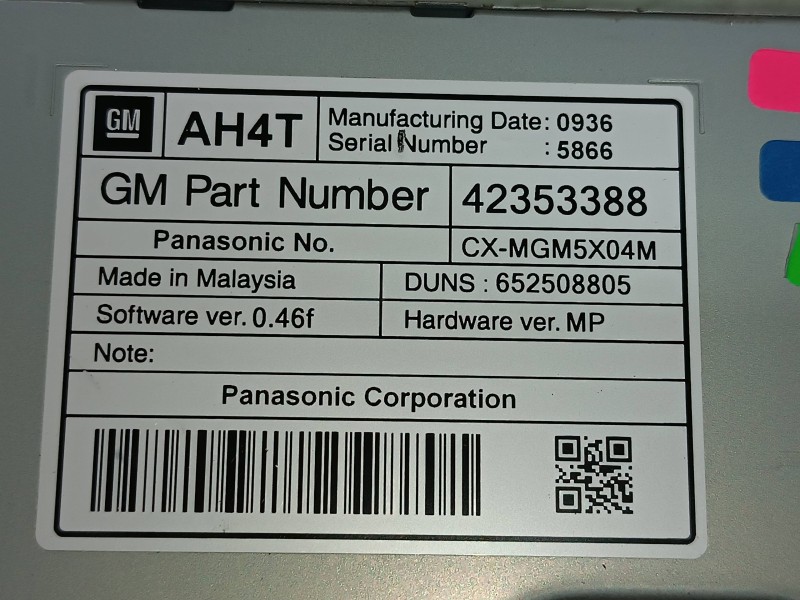 Recambio de sistema navegacion gps para opel mokka excellence referencia OEM IAM 42353388 CXMGM5X04M PANASONIC