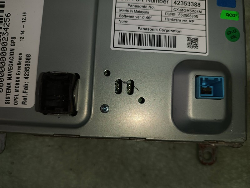 Recambio de sistema navegacion gps para opel mokka excellence referencia OEM IAM 42353388 CXMGM5X04M PANASONIC