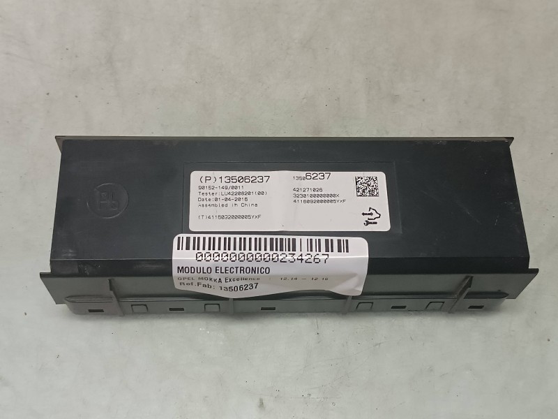 Recambio de modulo electronico para opel mokka excellence referencia OEM IAM 13506237 901521490011 