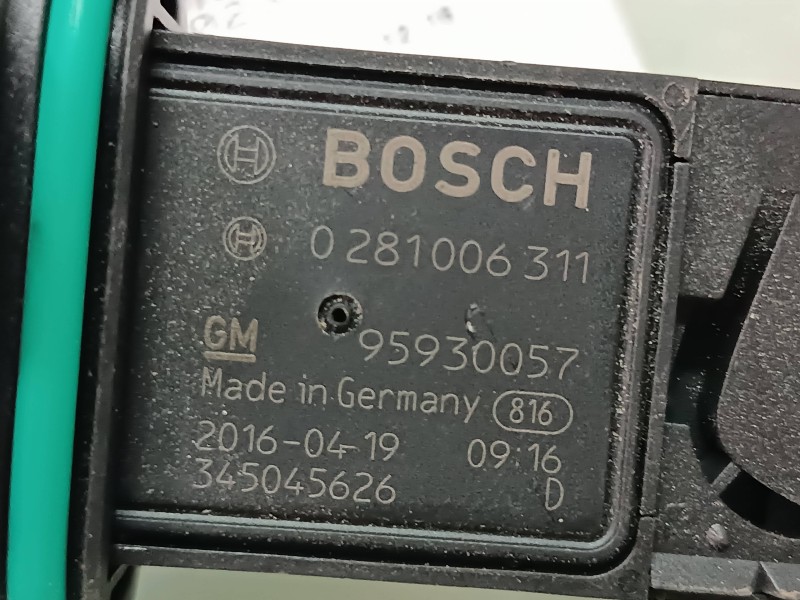 Recambio de caudalimetro para opel mokka excellence referencia OEM IAM 95930057 0281006311 BOSCH