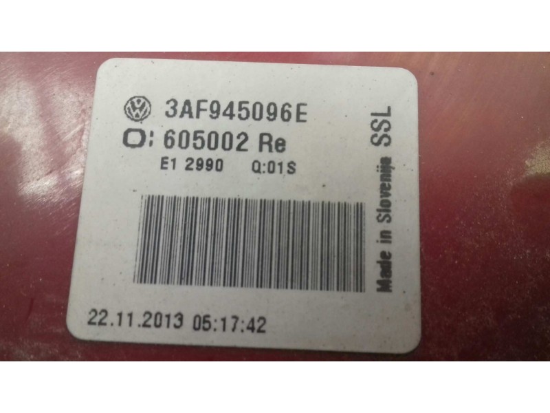 Recambio de piloto trasero derecho para volkswagen passat variant (365) edition referencia OEM IAM 3AF945096E 605002 EXT - ALETA