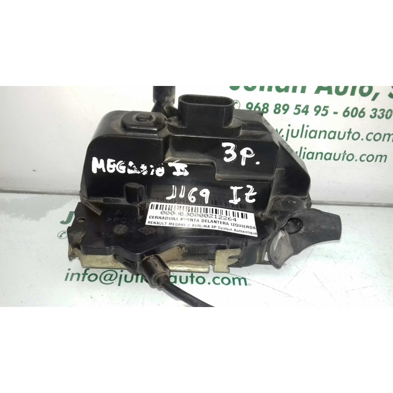 Recambio de cerradura puerta delantera izquierda para renault megane ii berlina 3p confort authentique referencia OEM IAM 086016