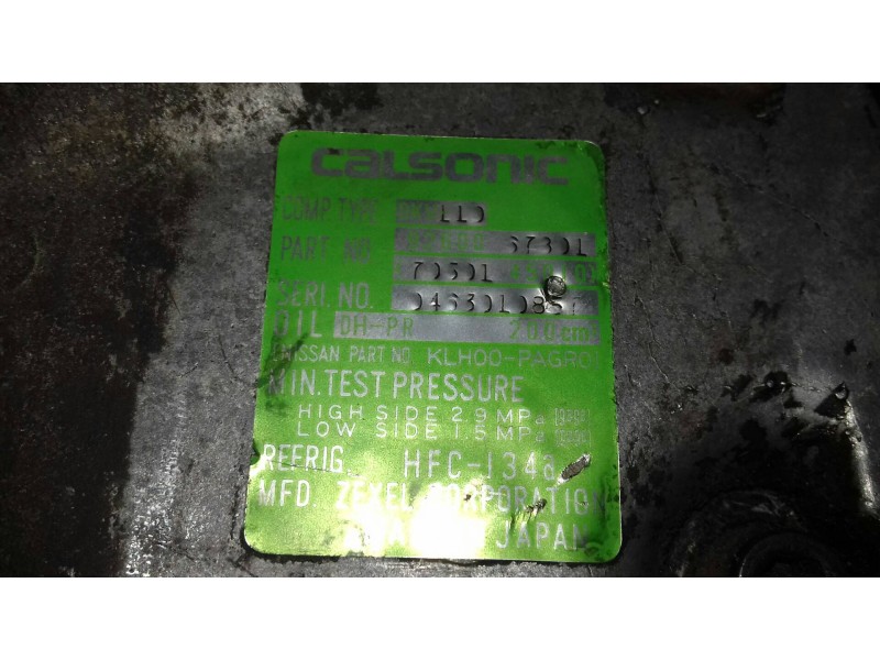 Recambio de compresor aire acondicionado para nissan micra (k11) básico (k11) referencia OEM IAM 9260067B01 DKV110 CALSONIC