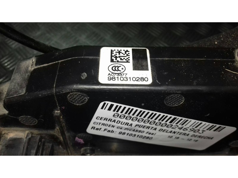Recambio de cerradura puerta delantera derecha para citroen c4 picasso feel referencia OEM IAM 9810310280  