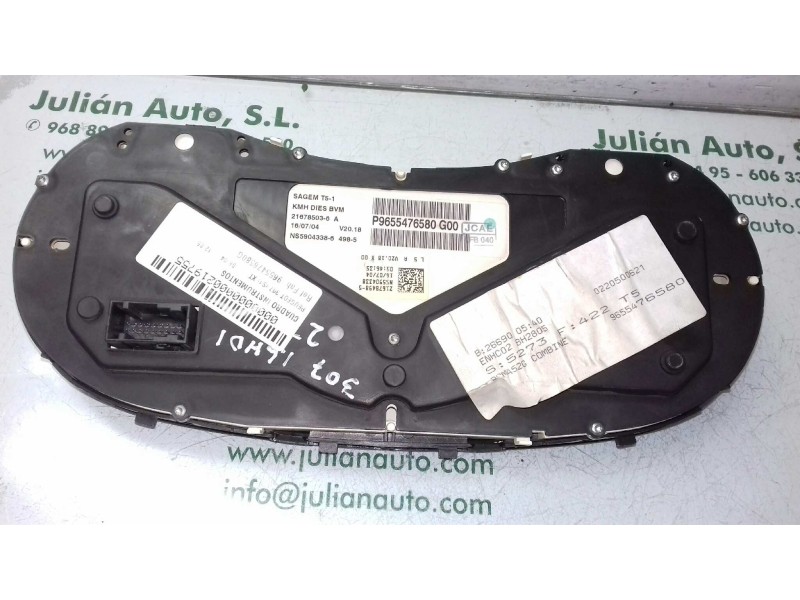 Recambio de cuadro instrumentos para peugeot 307 (s1) xt referencia OEM IAM 9655476580G  