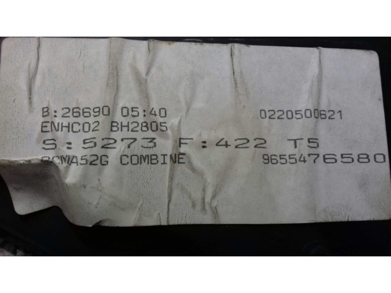 Recambio de cuadro instrumentos para peugeot 307 (s1) xt referencia OEM IAM 9655476580G  