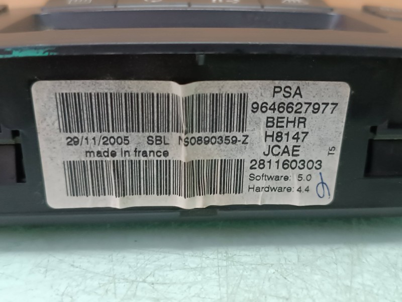 Recambio de mando climatizador para peugeot 307 berlina (s2) xs referencia OEM IAM 9646627977 281160303 BEHR