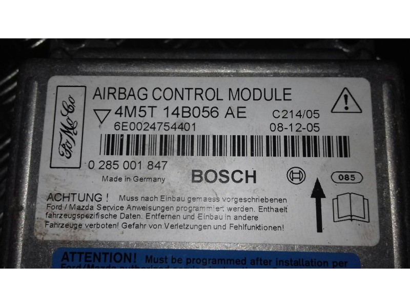 Recambio de centralita airbag para ford focus c-max (cap) trend (d) referencia OEM IAM 4M5T14B056AE 0285001847 BOSCH