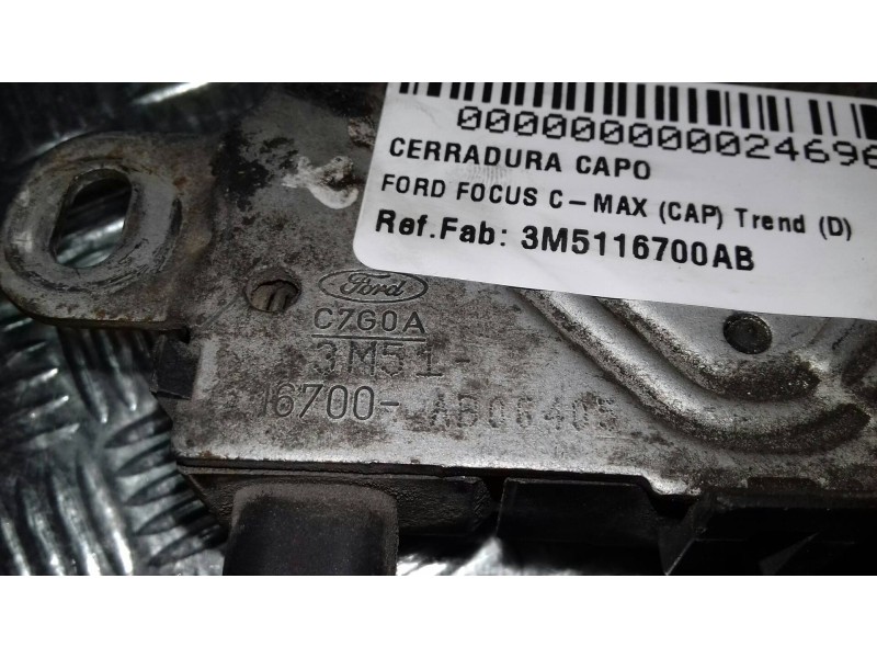 Recambio de cerradura capo para ford focus c-max (cap) trend (d) referencia OEM IAM 3M5116700AB  