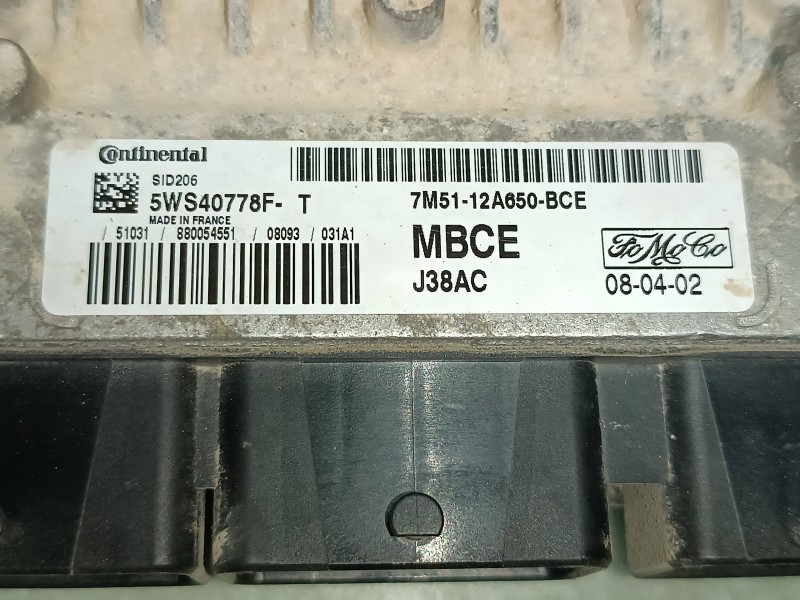 Recambio de centralita motor uce para ford focus lim. (cb4) titanium referencia OEM IAM 7M5112A650BCE 5WS40778F CONTINENTAL