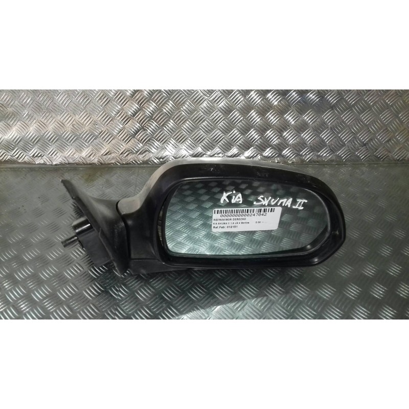 Recambio de retrovisor derecho para kia shuma ii 1.6 ls 4 berlina referencia OEM IAM 012151  ELECTRICO