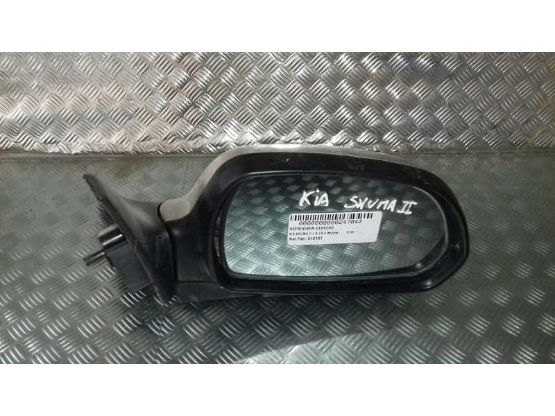 Recambio de retrovisor derecho para kia shuma ii 1.6 ls 4 berlina referencia OEM IAM 012151  ELECTRICO