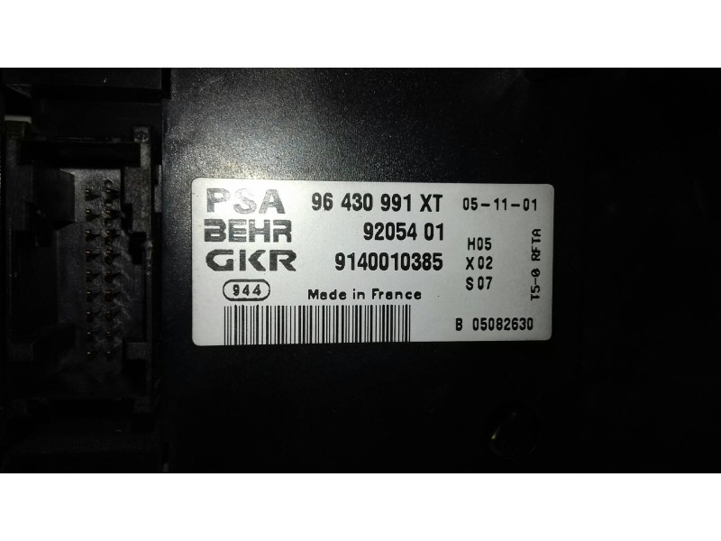 Recambio de mando climatizador para peugeot 307 (s1) xt referencia OEM IAM 96430991XT 9205401 BEHR
