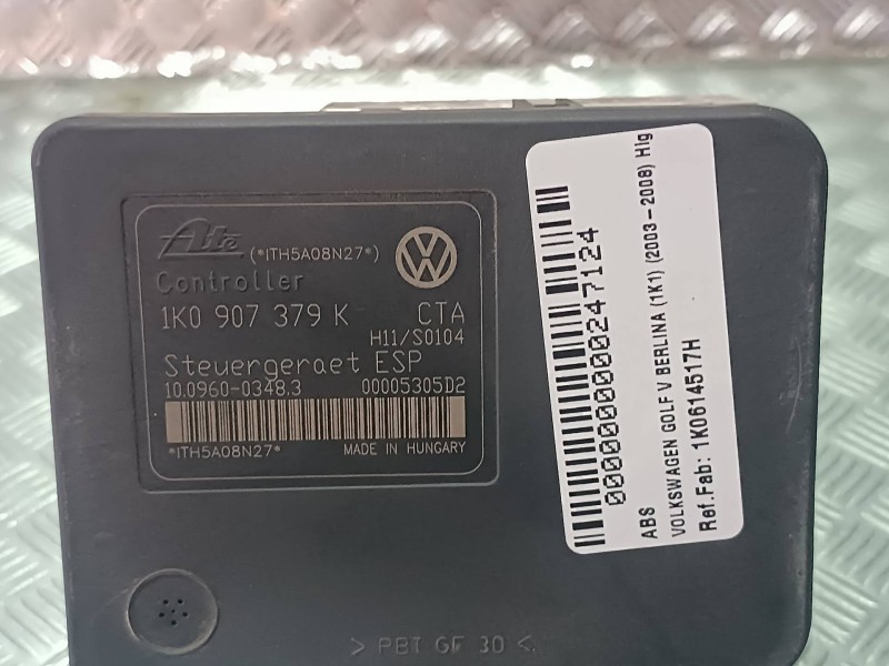 Recambio de abs para volkswagen golf v berlina (1k1) highline referencia OEM IAM 1K0614517H 1K0907379K ATE