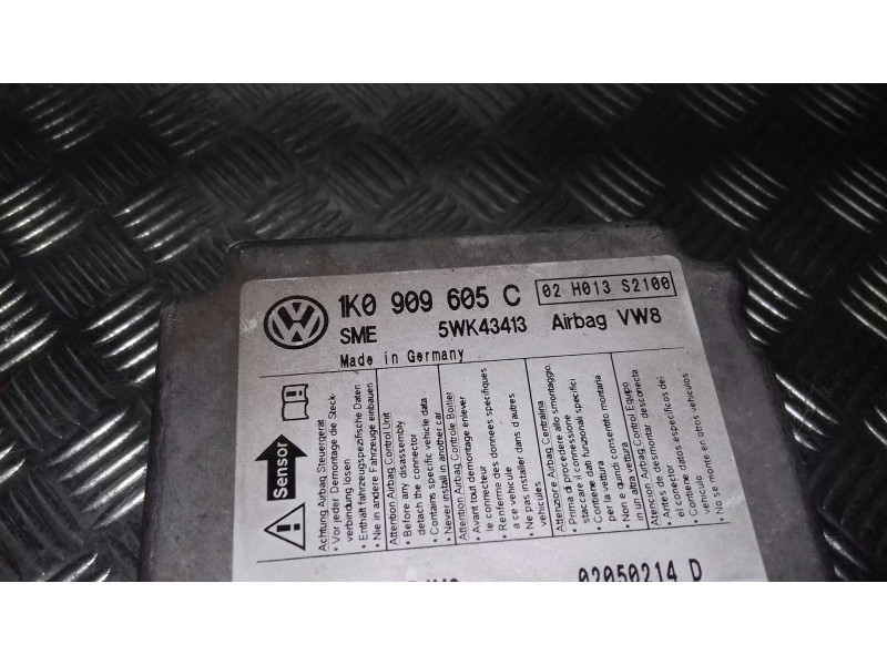 Recambio de centralita airbag para volkswagen golf v berlina (1k1) highline referencia OEM IAM 1K0909605C 5WK43413 