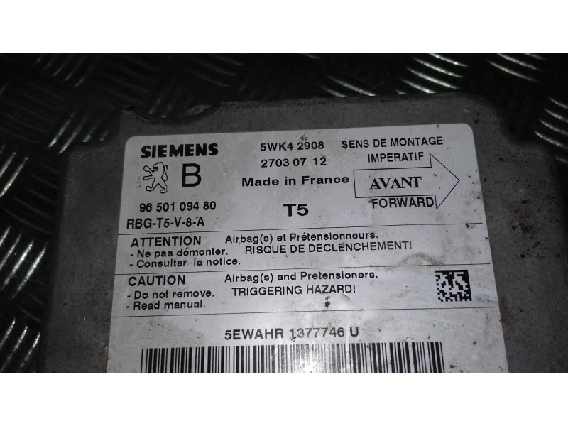 Recambio de centralita airbag para peugeot 307 (s1) xr referencia OEM IAM 9650109480 27030712 SIEMENS