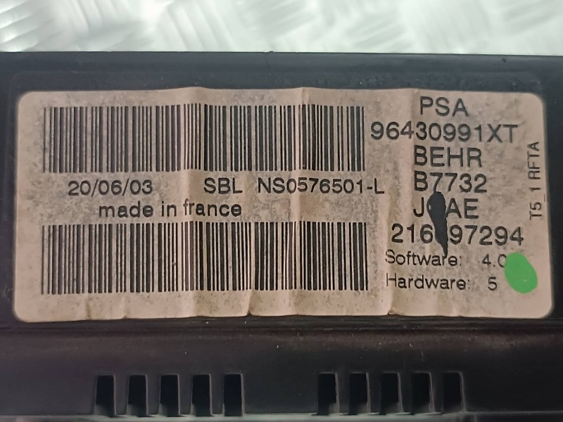 Recambio de mando climatizador para peugeot 307 (s1) xr referencia OEM IAM 96430991XT 21667390 BEHR