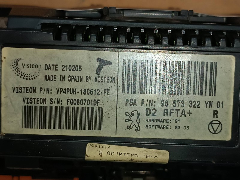 Recambio de mando climatizador para peugeot 407 st confort referencia OEM IAM 96573322YW  VISTEON