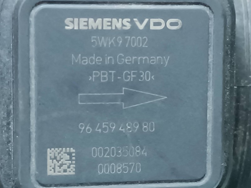 Recambio de caudalimetro para peugeot 407 st confort referencia OEM IAM 9645948980 5WK97002 SIEMENS VDO