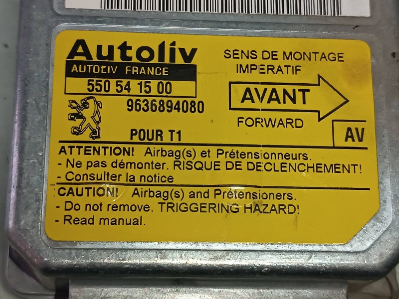 Recambio de centralita airbag para peugeot 206 berlina xr referencia OEM IAM 9636894080 550541500 AUTOLIV
