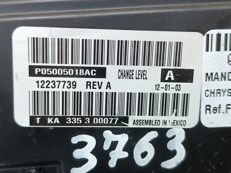 Recambio de mando climatizador para chrysler voyager (rg) 2.5 crd executive referencia OEM IAM 12237739 335300077 