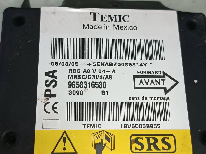 Recambio de centralita airbag para citroen c3 hdi 70 furio referencia OEM IAM 9658316580  