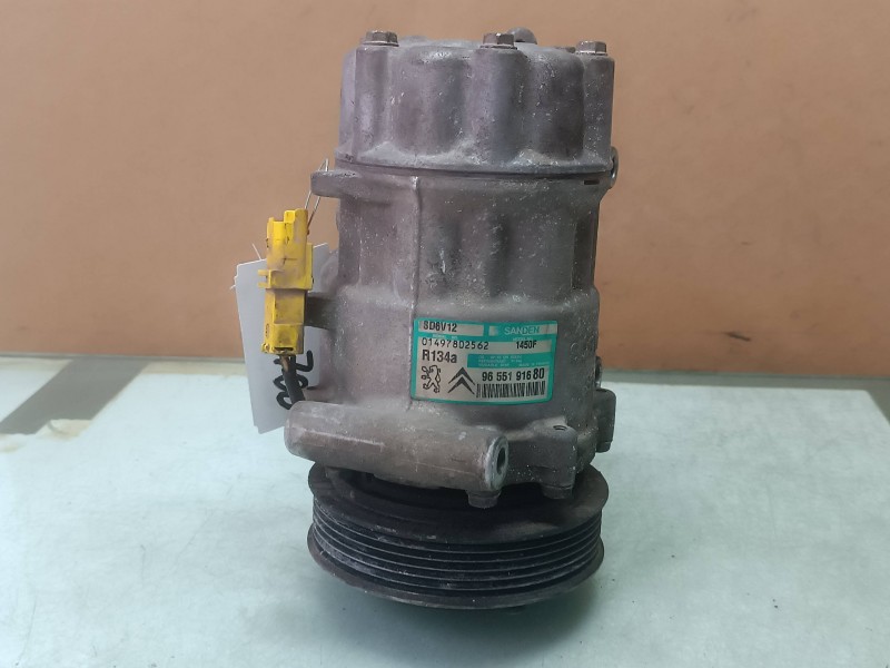 Recambio de compresor aire acondicionado para citroen c3 hdi 70 furio referencia OEM IAM 9655191680 SD6V12 SANDEN