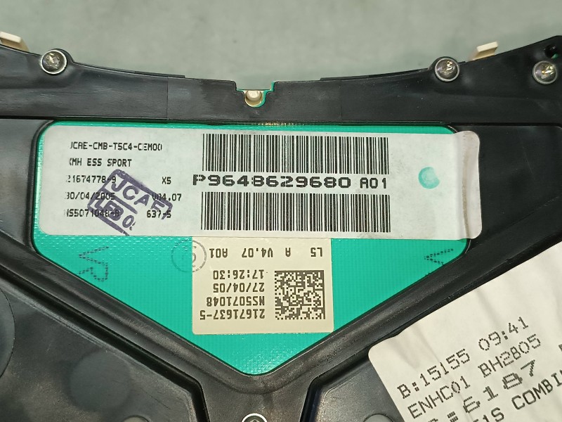 Recambio de cuadro instrumentos para peugeot 307 cc (s1) 1.6 referencia OEM IAM 9648629680 216703307 JOHNSON CONTROLS