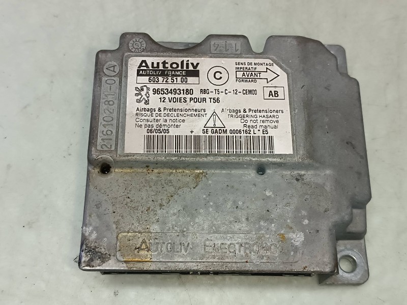 Recambio de centralita airbag para peugeot 307 cc (s1) 1.6 referencia OEM IAM 9653493180 603725100 AUTOLIV