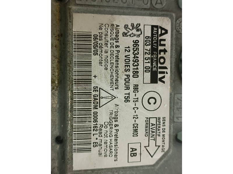 Recambio de centralita airbag para peugeot 307 cc (s1) 1.6 referencia OEM IAM 9653493180 603725100 AUTOLIV