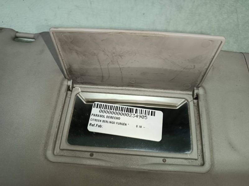 Recambio de parasol derecho para citroen berlingo cuadro sx referencia OEM IAM   