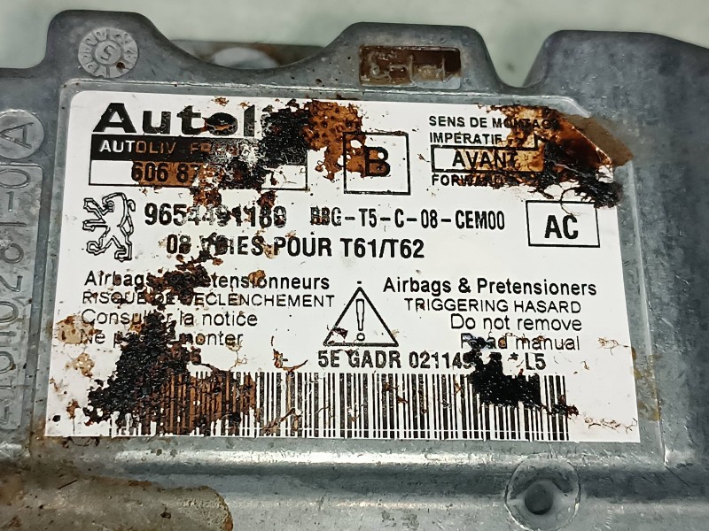 Recambio de centralita airbag para peugeot 307 berlina (s2) xs referencia OEM IAM 9654491180  AUTOLIV