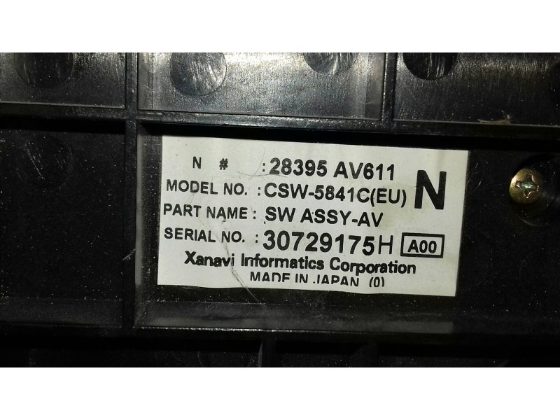 Recambio de mando climatizador para nissan primera berlina (p12) acenta referencia OEM IAM 28395AV611 30729175H 