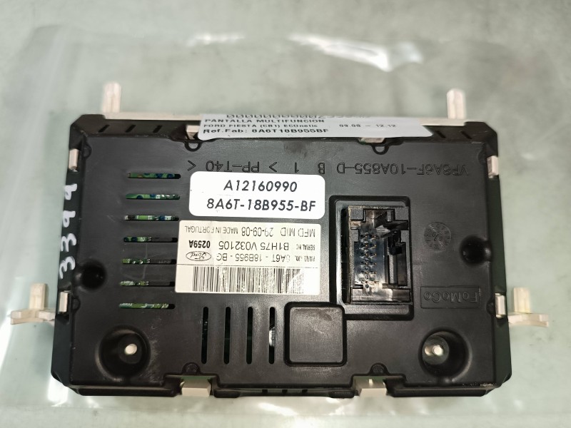 Recambio de pantalla multifuncion para ford fiesta (cb1) econetic referencia OEM IAM 8A6T18B955BF A12160990 FOMOCO