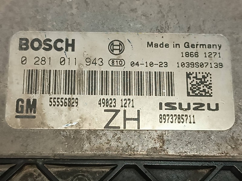 Recambio de centralita motor uce para opel astra h berlina elegance referencia OEM IAM 8973785711 0281011943 BOSCH