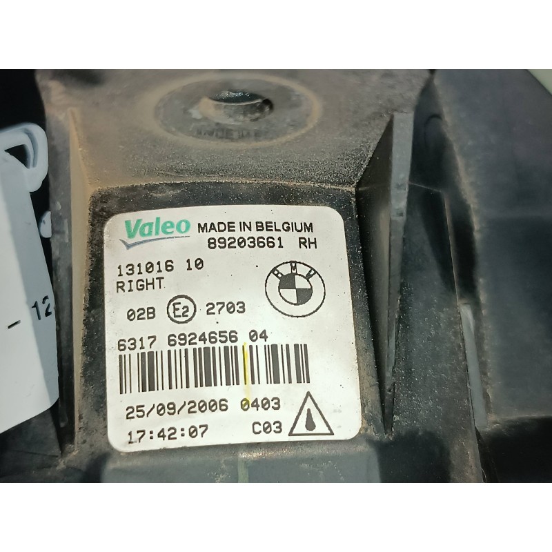 Recambio de faro antiniebla derecho para bmw serie 1 berlina (e81/e87) 120d referencia OEM IAM 63176924656 89203661 VALEO